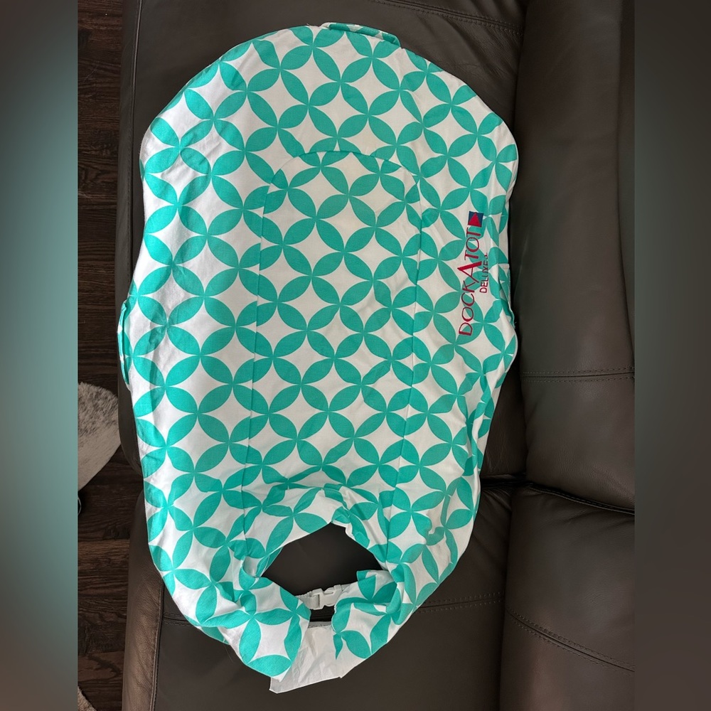 Dock A Tot Deluxe+ COVER ONLY - teal & white. Extra cover only.
